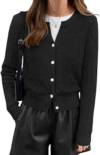 NALANISA Cable Knit Cropped Cardigan