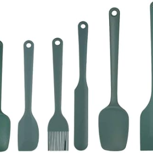 Silicone Spatula Set of 5-600°F Heat Resistant Kitchen Scraper Spatulas, Strong Steel Core and One-Pieces Seamless Design, Great for Cooking Mixing & Baking – BPA Free & Dishwasher Safe (green)