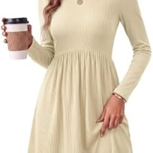 WENRINE Womens Long Sleeve Mini Dresses