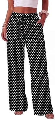 LEPUNUO Womens High Tie Waist Wide Leg Pants