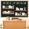 41Pcs Words of Wisdom Bulletin Board Decorations, Motivational Classroom Door Decor, Greenery Plant Bookshelf Inspirational Affirmation Cutouts for Back to School Teacher Supplies Office Wall Decor