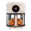 4.2L Air Fryer, 4.44Qt Glass Air Fryer, 360° Viewable Airfryer(White)