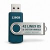 42 Linux OS & System Images 128GB USB Flash Drive, Current Releases