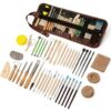 42PCS Pottery Tools Set – Clay Sculpting & Carving Tools Kit with Storage Roll Bag, Multi-Function for Air Dry Clay/Polymer Clay, Ideal for Beginners, Hobbyists & Artists