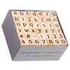 42 Pcs Wooden Rubber Stamp Set with Lowercase Letters, Numbers, Symbols for Crafting, Journaling, DIY Projects, Alphabet Stamp Kit, Comfortable Stamping Blocks, 4 oz / 113 g