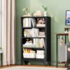 43" Metal Open Bookshelf, 3‑Tier Floor Standing Bookcase, Modern Open Storage Shelf Cabinet, Freestanding Display Bookshelf for Living Room Bedroom Home Office, Book Organizer for Books Toys Decor.