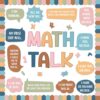 45 Pcs Math Talk Bulletin Board Set Boho Math Classroom Decorations Educational Mathematics Paper Cutouts for Elementary Middle High School Chalkboard Wall Decor Back to School Teacher Supplies(Boho)
