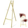 46.5 In Gold Easel Stand for Sign, Heavy Duty Metal Display Stand for Art
