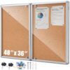 47.2" x 35.6" Outdoor Bulletin Board, Lockable Notice Board