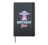 47 Birthday Girl Alien Theme Party UFO Space Galaxy Hardcover Journal, Black
