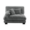 47" Breathable Chenille Lazy Cloud Sofa, Lazy Lounge Chair Indoor with Sponge Filling, Adult Bean Bag Chair with Flexible Assembly for Living Space, Gray