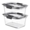 4.7 Cup Glass Storage Containers with Lids, Set of 2, Leak Resistant for Household Use