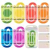 48 Pack Jumbo Acrylic Paper Clips, 4" X 2" 24Pcs Teacher Paper Clips with 24Pcs Gift Bags Personalized Paperclips Bookmark for Home Office Back to School Supplies (Crayon)