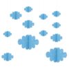 48PCS 3D Cloud Decorations | 4 Sizes Hanging Clouds for Room Ceiling Decor | Fake White Ornaments Banner | Classroom Ceiling Hanging Decoration for Baby Shower Birthday Party Nursery(blue/B)