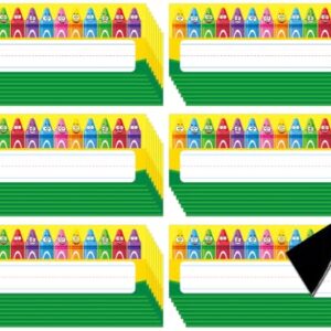 48pcs Crayon Box Magnetic Name Tags Classroom Student Desk Dry Erase Magnets Labels Thickened Reusable Magnetic Writable Name Plate Stickers for Back to School Whiteboard Locker Office Supplies
