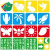 48Pcs Drawing Stencils for Kids Painting Craft Primary Shape Chalk Template