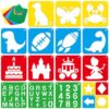48 Pcs Drawing Stencils for Kids Painting Crafts Reusable Chalk Templates