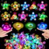 48PCS Light Up Fidget Spinner Ring Glow Party Favors Bulk for Kids 4-8 8-12