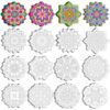 48 Pcs Mandala Coloring Cutouts Set DIY Your Own Mandala Cards Mandala Painting Poster Stress Relieving Activity Crafts Art for Teens Adults Home Classroom Decorations Favors Supplies 12 Designs