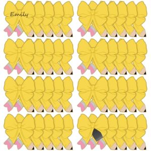 48 Pcs Pencil Bow Magnetic Name Tags, Dry Erase Classroom Labels