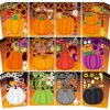 48 Sheets Pumpkin Face Stickers Kids Halloween Party Favors Crafts