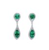 4.94 Ct Marquise Cut Emerald & Diamond Tester Passed Moissanite Halo Dangle Drop Earrings in 14K White Gold Over