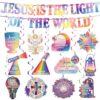 49Pcs VBS Illumination Station Vbs Decorations Banner & Hanging Swirls