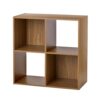 4 Cube Storage Organizer in Warm Walnut Finish for Home