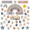 4E's Novelty 46 Pcs Everyone is Welcome Boho Classroom Bulletin Board Sets, with 30 Hands - Boho Welcome Bulletin Board Set, Motivational Boards Decorations