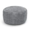 4FT Bean Bag Chairs for Adults, Large Memory Foam Beanbags with Machine-Washable Wide Stripe Plush Cover Bean Bag Chair for Living Room Bedroom Dorm Office (Grey)