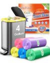 4 Gallon 230 Counts Strong Trash Bags Garbage Bags by RayPard, fit 12-15 Liter, 3,3.5,4.5 Gal trash Bin Liners for Home Office Kitchen Bathroom Bedroom, Multicolor