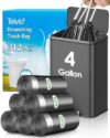 4 Gallon 312 Counts Strong Drawstring Trash Bags Garbage Bags by Teivio, Bathroom Trash Can Bin Liners, Small Plastic Bags for home office kitchen, Black