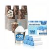 4 Gallon Drawstring Trash Bags&12 oz Coffee Cups Disposable