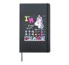 4h Birthday Idea For Kids Unicorn Shape & Alphabet Phonics Hardcover Journal, Black