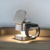 4 in 1 Charging Station for Apple Devices, 3 in 1 Wireless Charger Stand with Night Light for iPhone 17/16/15/14/13/12 Pro Max, Watch AirPods, 15W MagSafe Magnetic Charging for Bedroom Office