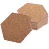 4 Inch Bulletin Board 60pcs Cork Self Adhesive Hexagon Wall Tile
