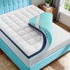 4 Inch Dual Layer Memory Foam Mattress Topper King for Back Pain (78"x80")