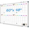 4 Month Calendar Whiteboard 60 X 48 Inch, Calendar Dry Erase Boar for Wall