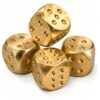 4 Pack 20Mm Solid Brass Dice Set for Mahjong Poker Games|Heavy Metal