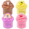 4 Pack Butter Slime, Soft Non-Sticky Slime with 4 Fun Accessories, Rich Colors, Stress Relief Toy for Boys & Girls, Ideal for Party, Birthday, Classroom & DIY Activities (4 x 60ML)