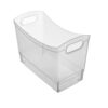 4 Pack Clear Narrow Plastic Storage Bin, 12 Qt Stackable Container Organizer with Handles for Pantry, Closet, Kitchen