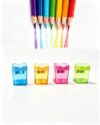 4 Pack Dual Hole Handheld Pencil Sharpener with Cover for Crayola