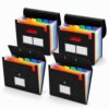 4 Pack Expanding File Folders, 13 Pocket Accordion File Organizers