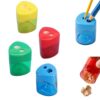 4 Pack Handheld Pencil Sharpener with Lid, Dual Hole Colored Sharpener