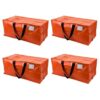 4‑Pack Heavy‑Duty Moving Storage Bags, Reusable Foldable Organizer Totes With Double‑Stitched Handles & Backpack Straps, Clear Tag Pocket For Home Dorm Relocation, Orange
