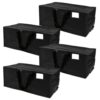 4‑Pack Heavy‑Duty Moving Storage Bags, Reusable Foldable Organizer Totes With Double‑Stitched Handles & Backpack Straps, Clear Tag Pocket For Dorm Home Relocation, Black