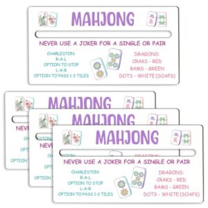 4 Pack Mahjong Line Finder with Rules, Mahjong Line Reader for Beginners
