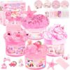 4 Pack Pink Slime Kit for Girls, Cloud Butter Squishy Birthday Gift Kit