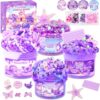 4 Pack Purple Slime Kit for Girls, Cloud Butter Squishy Birthday Gift Set