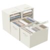 4 packs Beige Clothes Organizers Storage, 5 Divided Wardrobe Closet Box